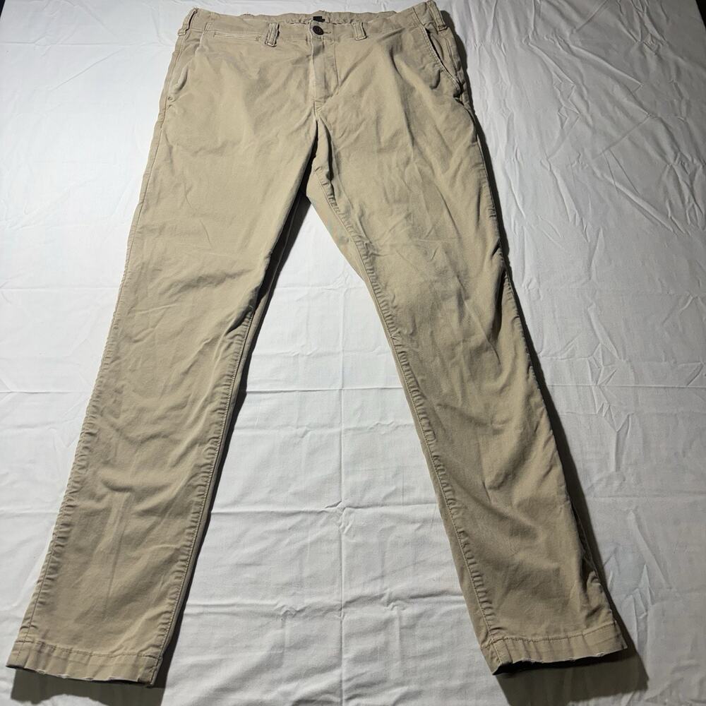 American Eagle Flex Chino Pants Mens 34x32 Khaki Stretch Casual Flat Front